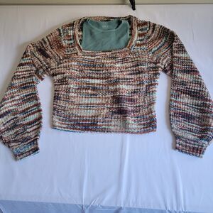 Willow root sweater size L w/ green‎ cropped tank top m/L.